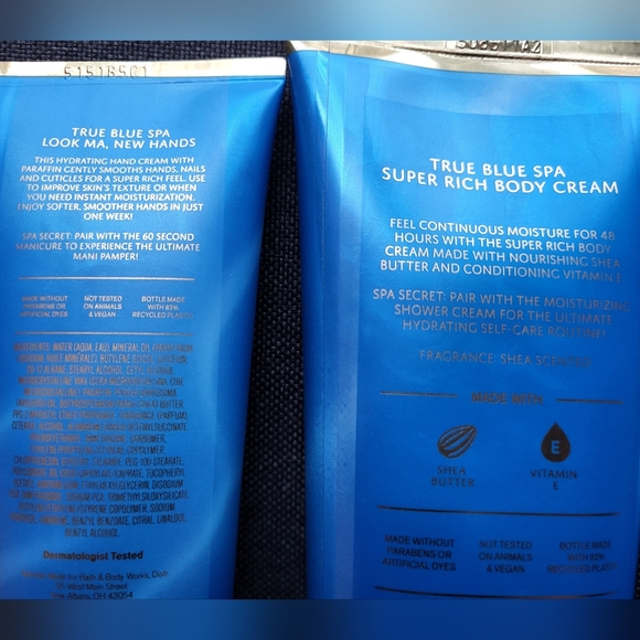 Bath & Body Works True Blue Spa Body & Hand Cream 4-piece Bundle - Picture 3 of 3